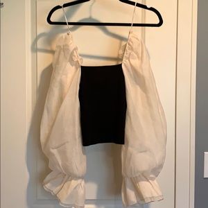 Zara Off the shoulder top with fitted bodice